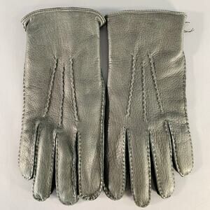 ERMENEGILDO ZEGNA Size M Black Leather Gloves